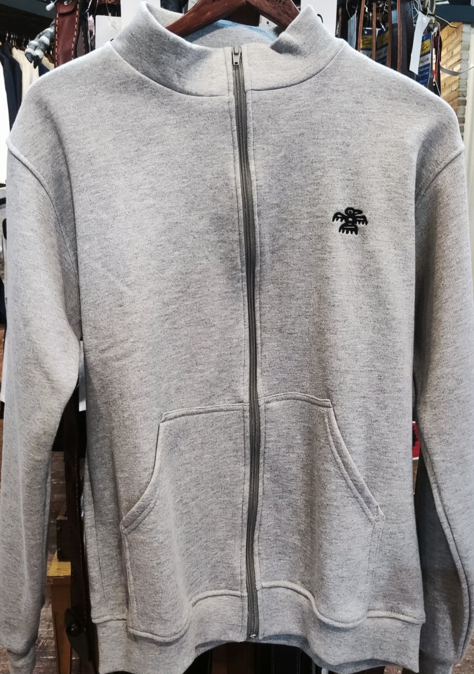 Sudadera pistoletto con cremallera Hombre Gris