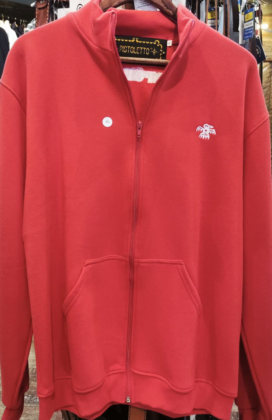 Sudadera pistoletto con cremallera Hombre Rojo
